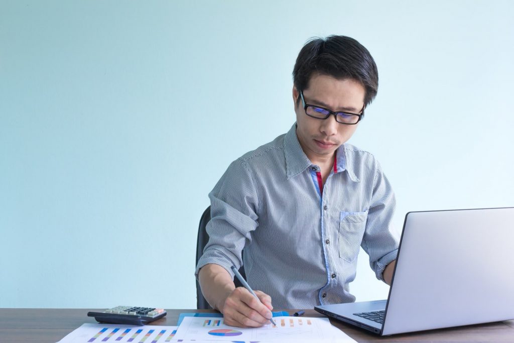 Accountant preparing taxes for clients