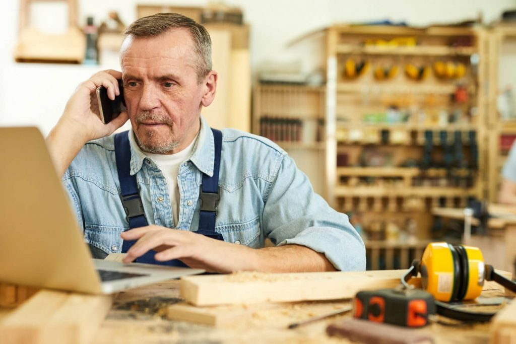 Man working on his Tax Prep